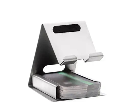 *Universal Mobile Phone Stand with Card Holder (Silver, Pack of 1)