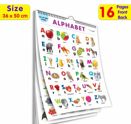 Kids educational wall chart featuring vibrant alphabet illustrations for learning and fun