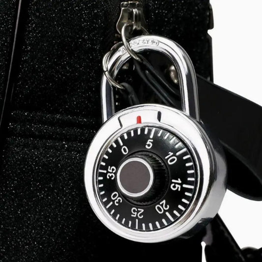 Standard dial combination lock with durable metal construction and a clear rotating dial for easy use