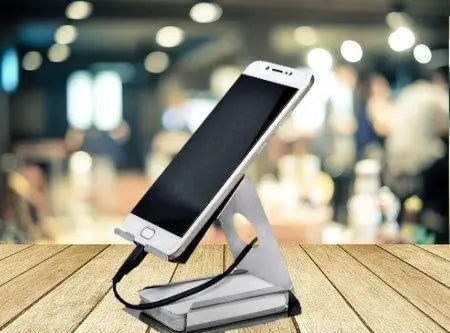 *Universal Mobile Phone Stand with Card Holder (Silver, Pack of 1)